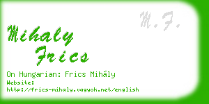 mihaly frics business card